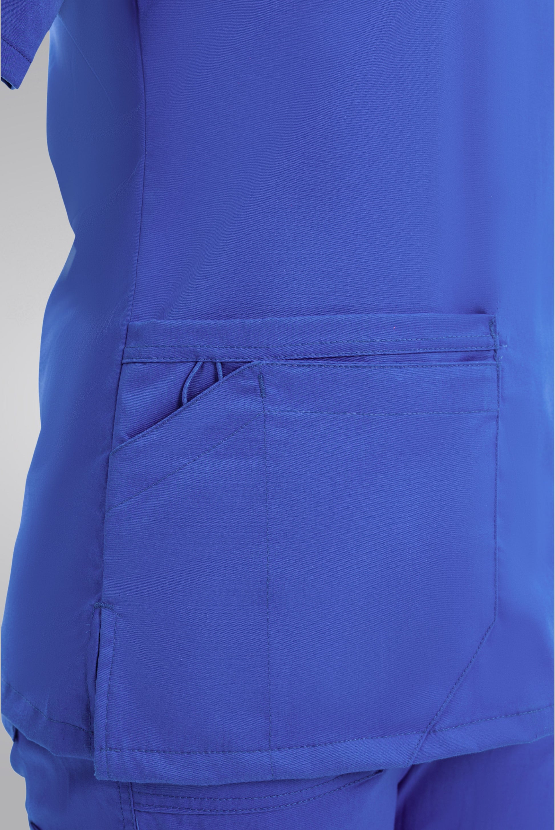 Buy Classic Curve royal blue scrub for women in Pakistan by Gtex Apparels, designed for comfortable daily professional use in healthcare environments 6