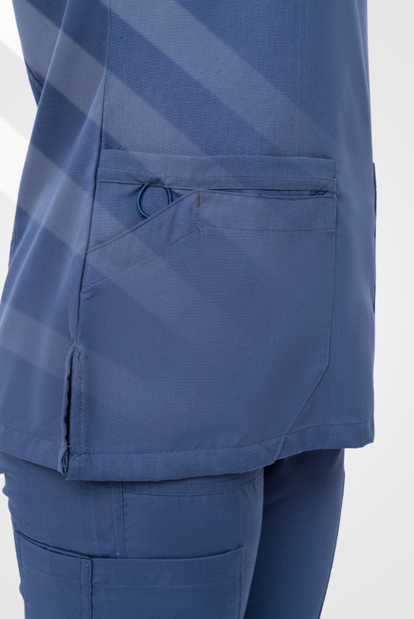 Buy Classic Curve™ steel grey scrub for women by Gtex Apparels in Pakistan, designed for practical healthcare work environments 5