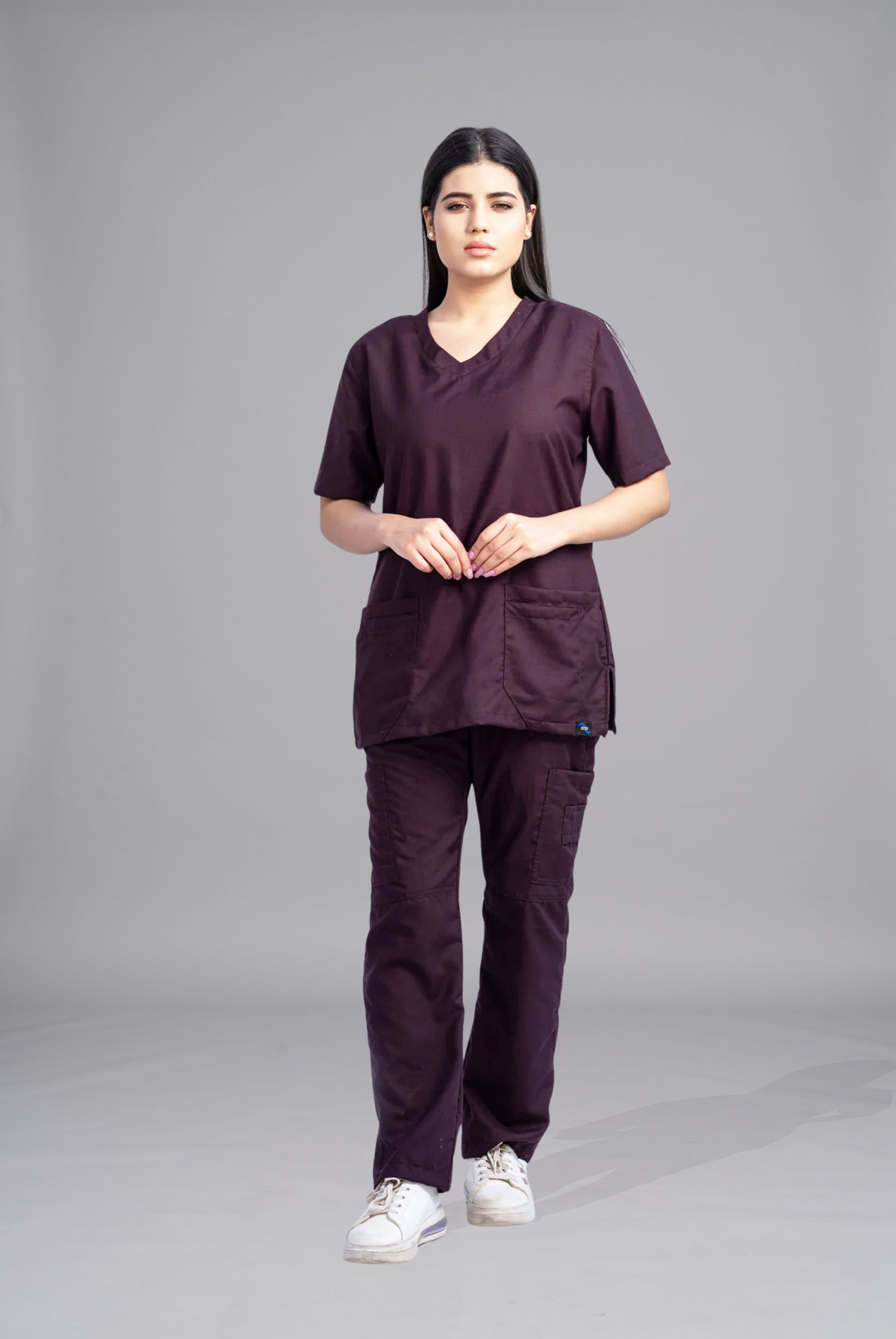 Buy Classic Curve™ wine scrubs for women in Pakistan by Gtex Apparels comfortable workwear for daily use 2