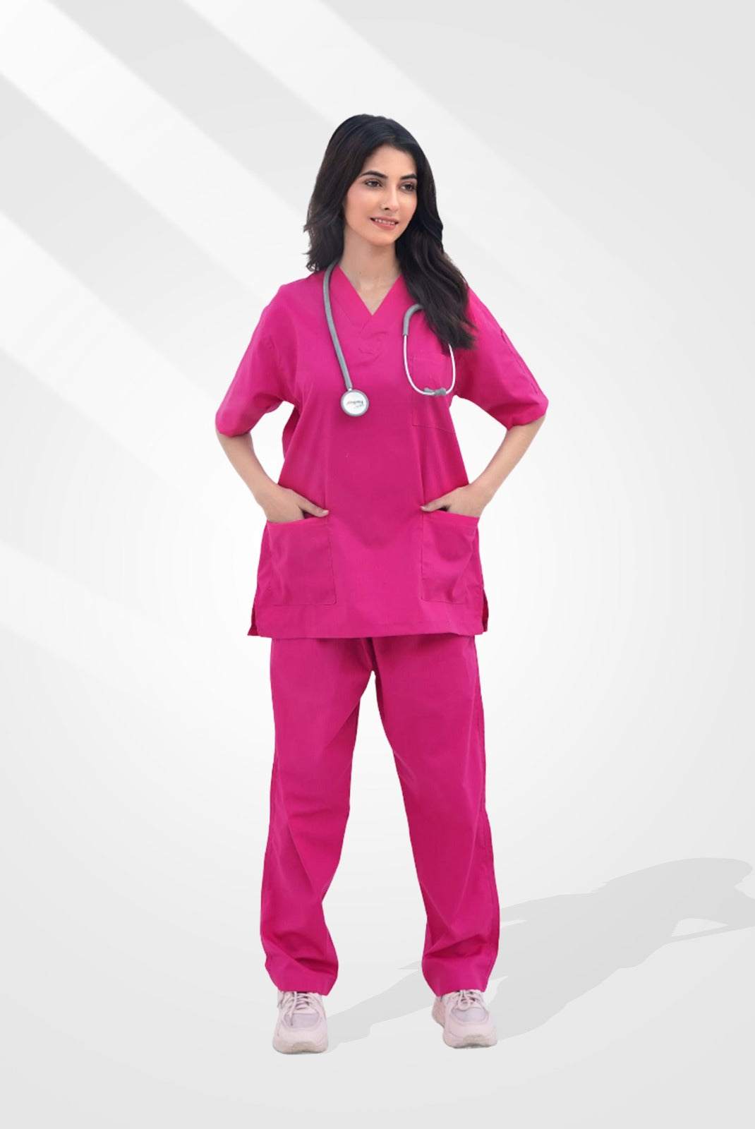 Classic™ Deep Pink Scrub Suit for Women by GTEX Apparels Pakistan
