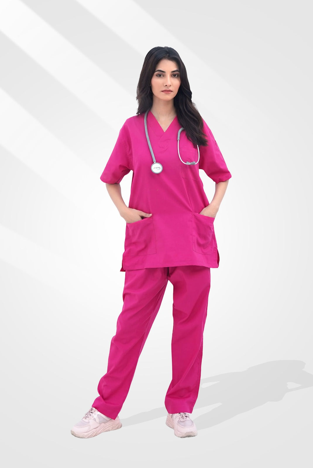 Classic™ Deep Pink Scrub Suit for Women by GTEX Apparels Pakistan