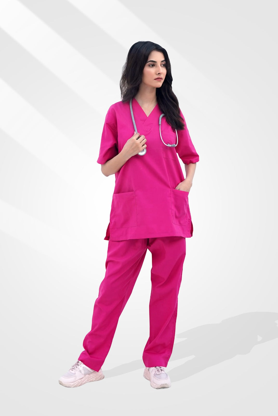 Classic™ Deep Pink Scrub Suit for Women by GTEX Apparels Pakistan