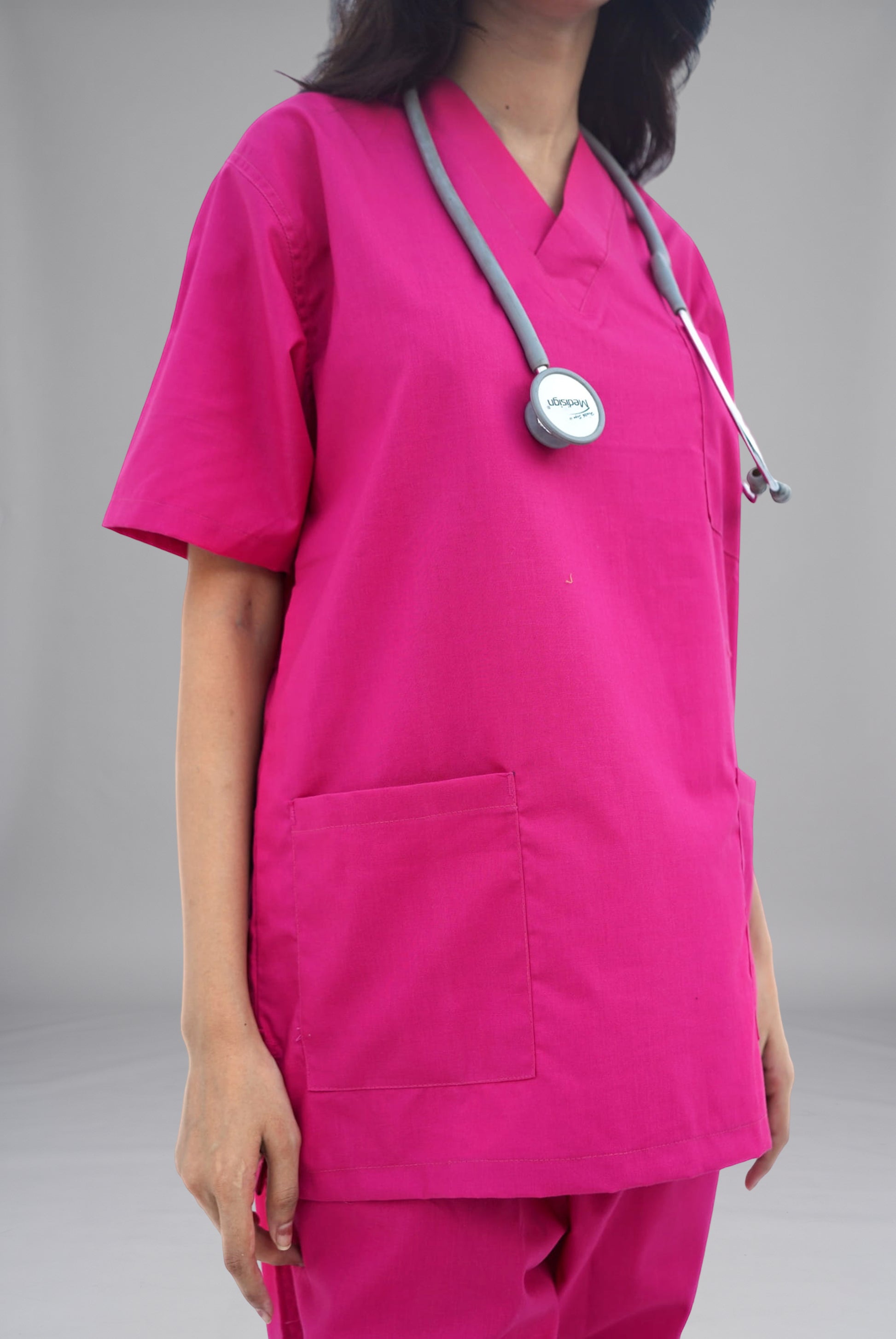 Buy Classic™ deep pink scrubs for women in Pakistan by Gtex Apparels, comfortable workwear for daily use 4
