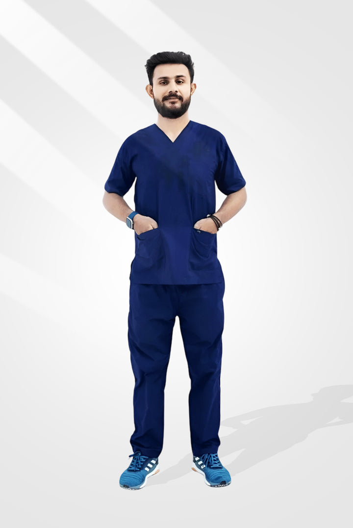 Classic™ Navy Blue Scrub Suit for Men by GTEX Apparels Pakistan