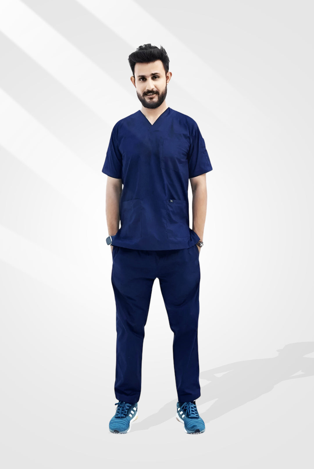 Classic™ Navy Blue Scrub Suit for Men by GTEX Apparels Pakistan