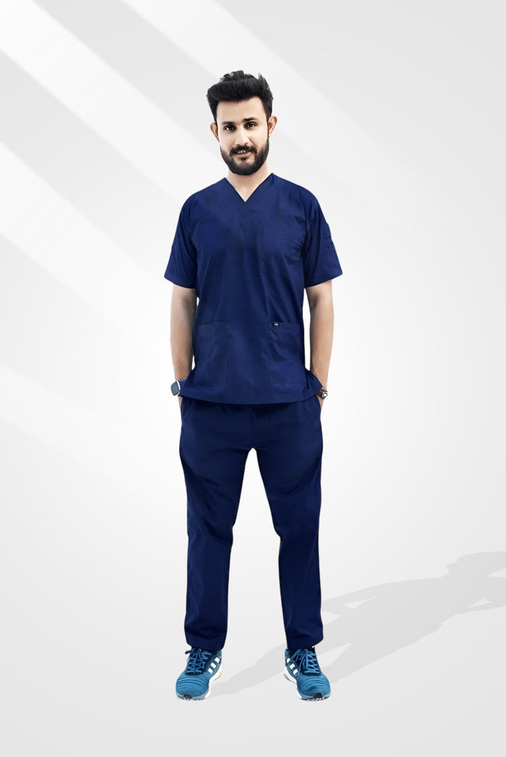 Classic™ Navy Blue Scrub Suit for Men by GTEX Apparels Pakistan