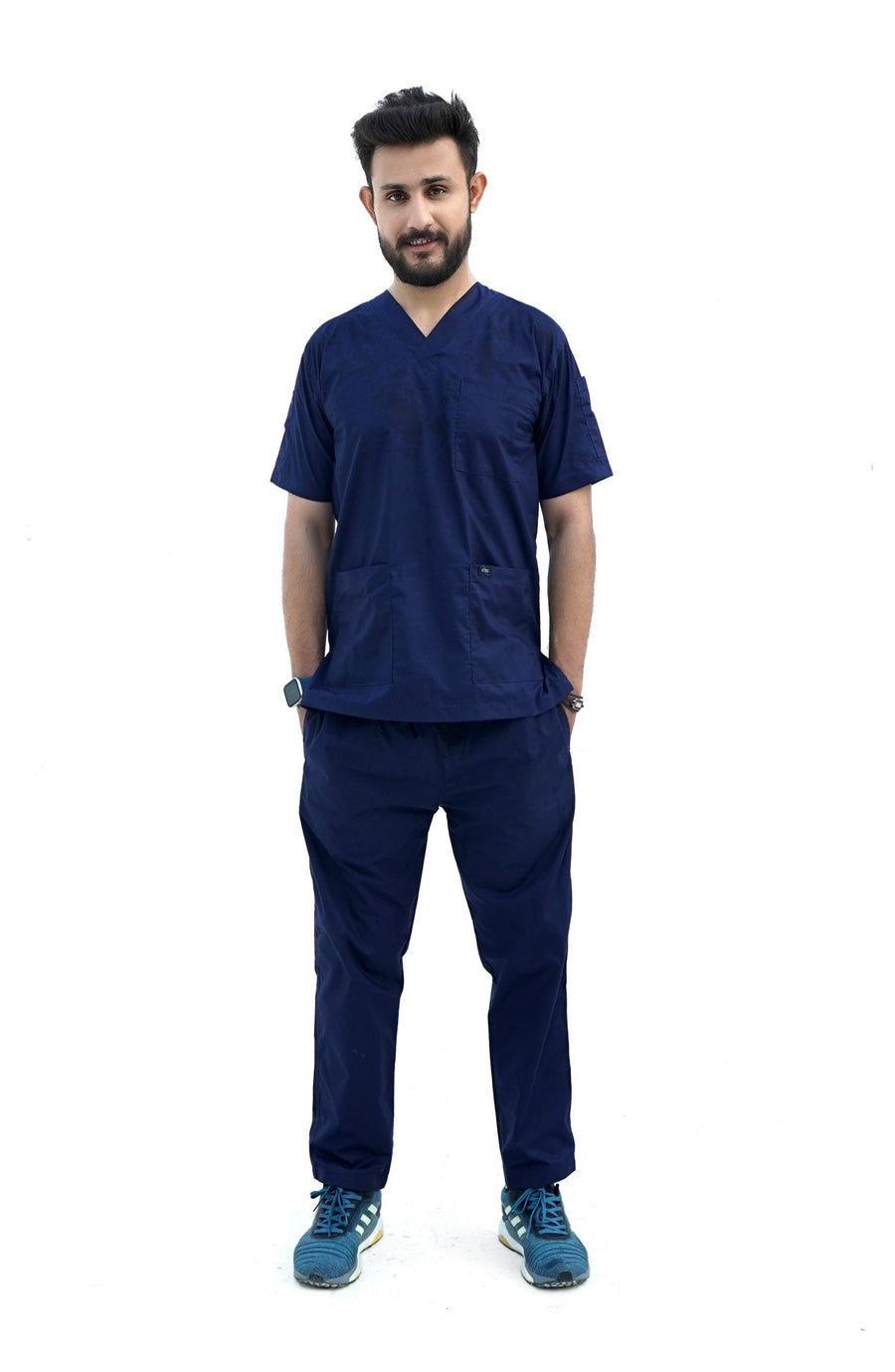 Classic Navy Blue Scrub Suit for Men by GTEX Apparels Pakistan