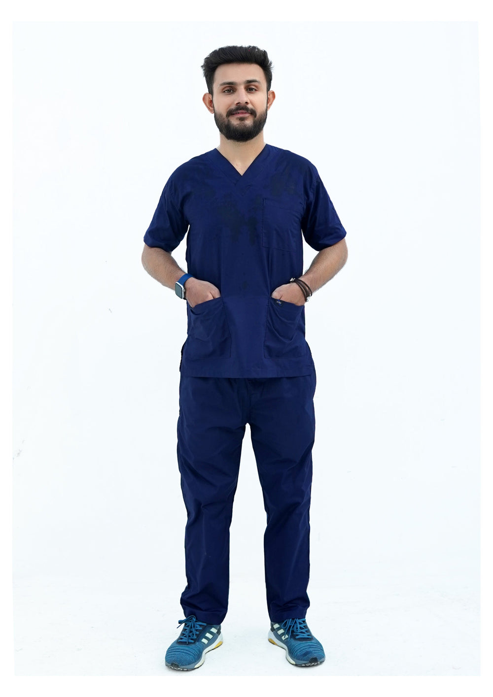 Classic Navy Blue Scrub Suit for Men by GTEX Apparels Pakistan