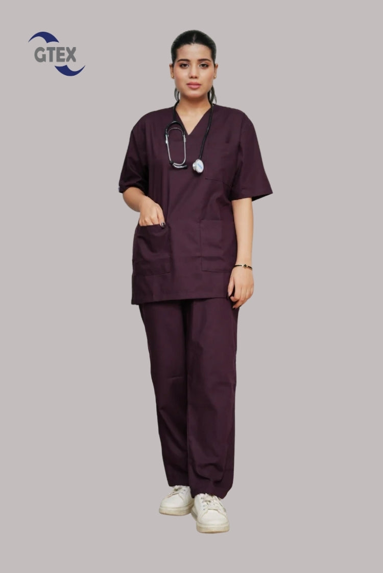 Classic™ Wine Scrub Suit for Women by GTEX Apparels Pakistan