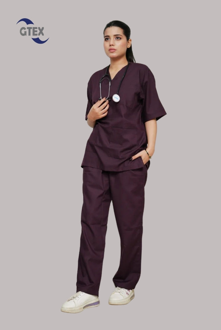 Classic™ Wine Scrub Suit for Women by GTEX Apparels Pakistan
