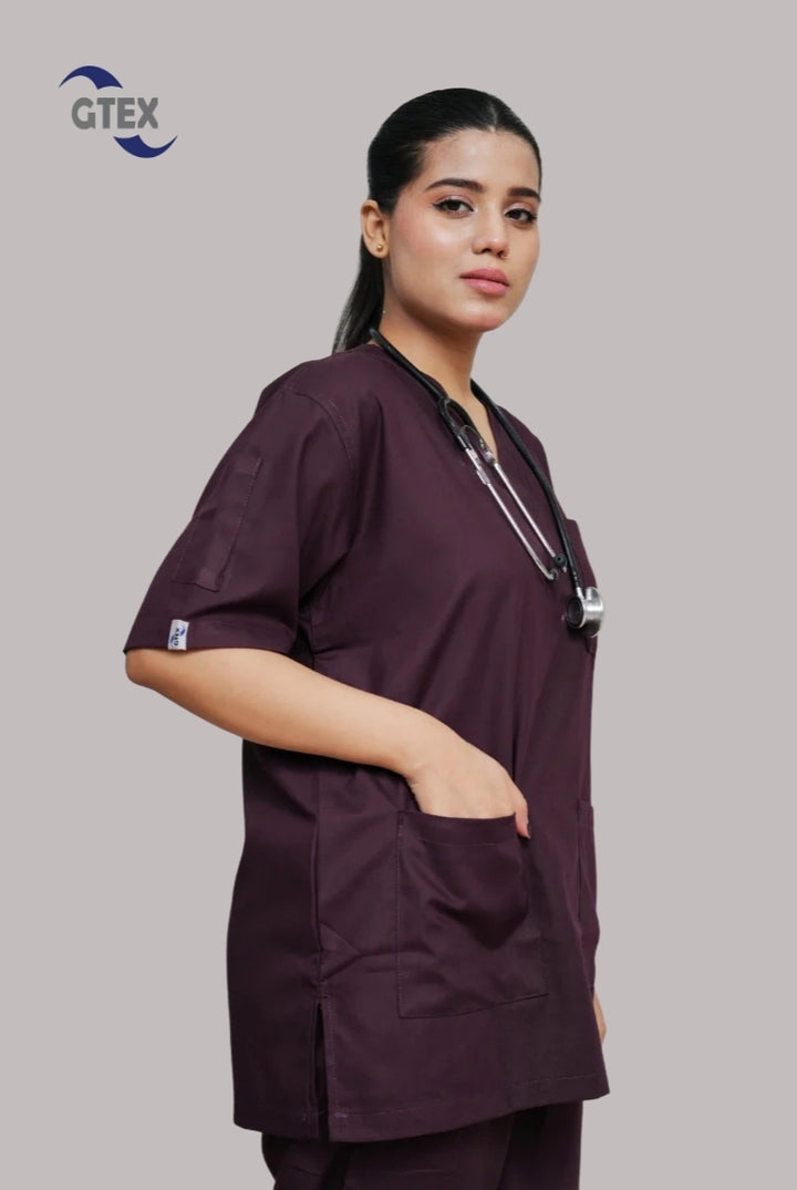Classic™ Wine Scrub Suit for Women by GTEX Apparels Pakistan