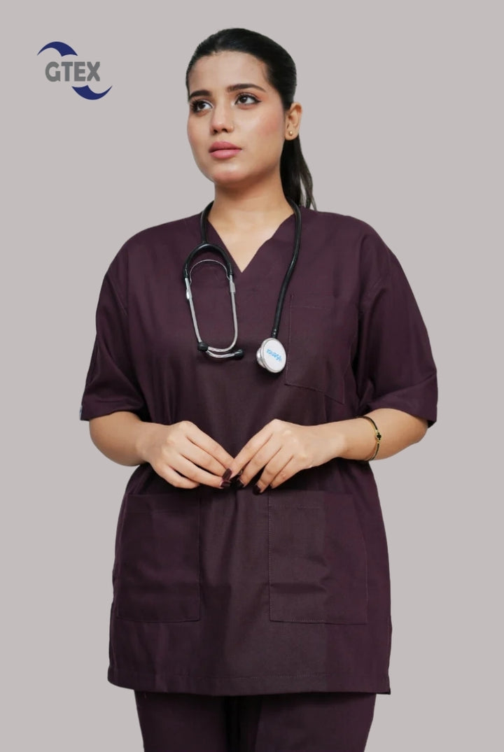 Classic™ Wine Scrub Suit for Women by GTEX Apparels Pakistan