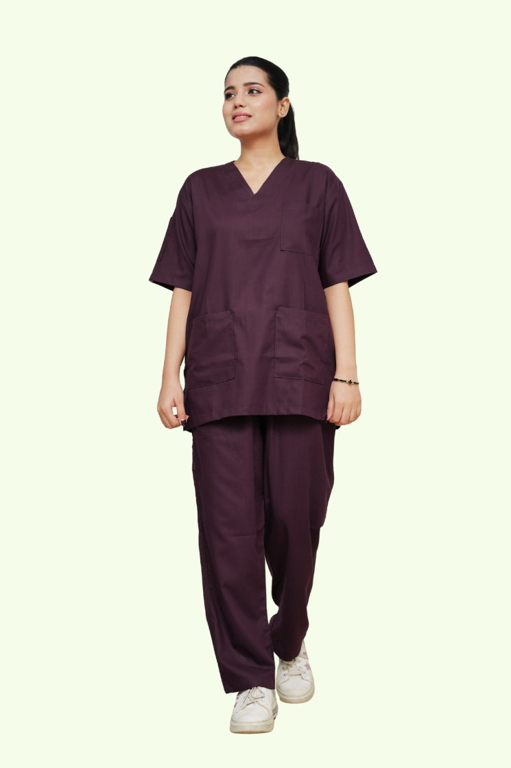 Classic™ Wine Scrub Suit for Women by GTEX Apparels Pakistan
