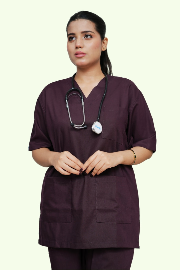 Classic™ Wine Scrub Suit for Women by GTEX Apparels Pakistan