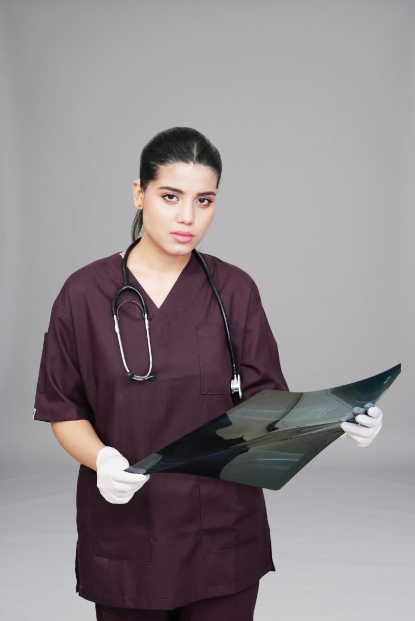 Buy classic wine scrub for women in pakistan  by Gtex Apparel Pakistan offers a premium, durable and comfortable scrubs with easy returns 2