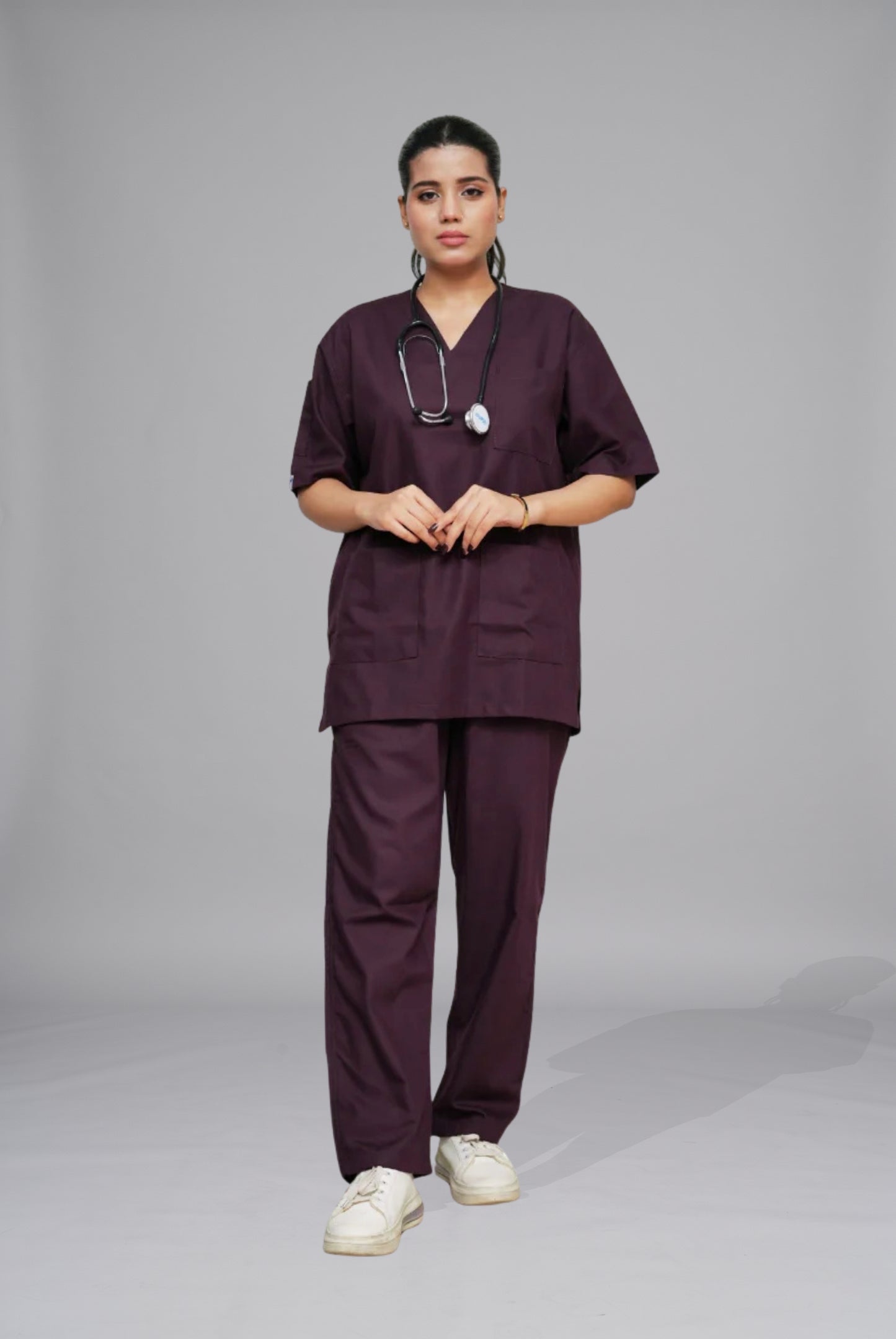 Buy classic wine scrub for women in pakistan  by Gtex Apparel Pakistan offers a premium, durable and comfortable scrubs with easy returns 6