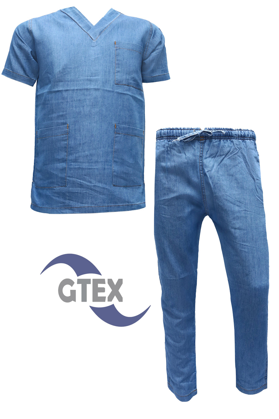 Buy Denim Scrub Suit For Unisex - GTEX Apparels