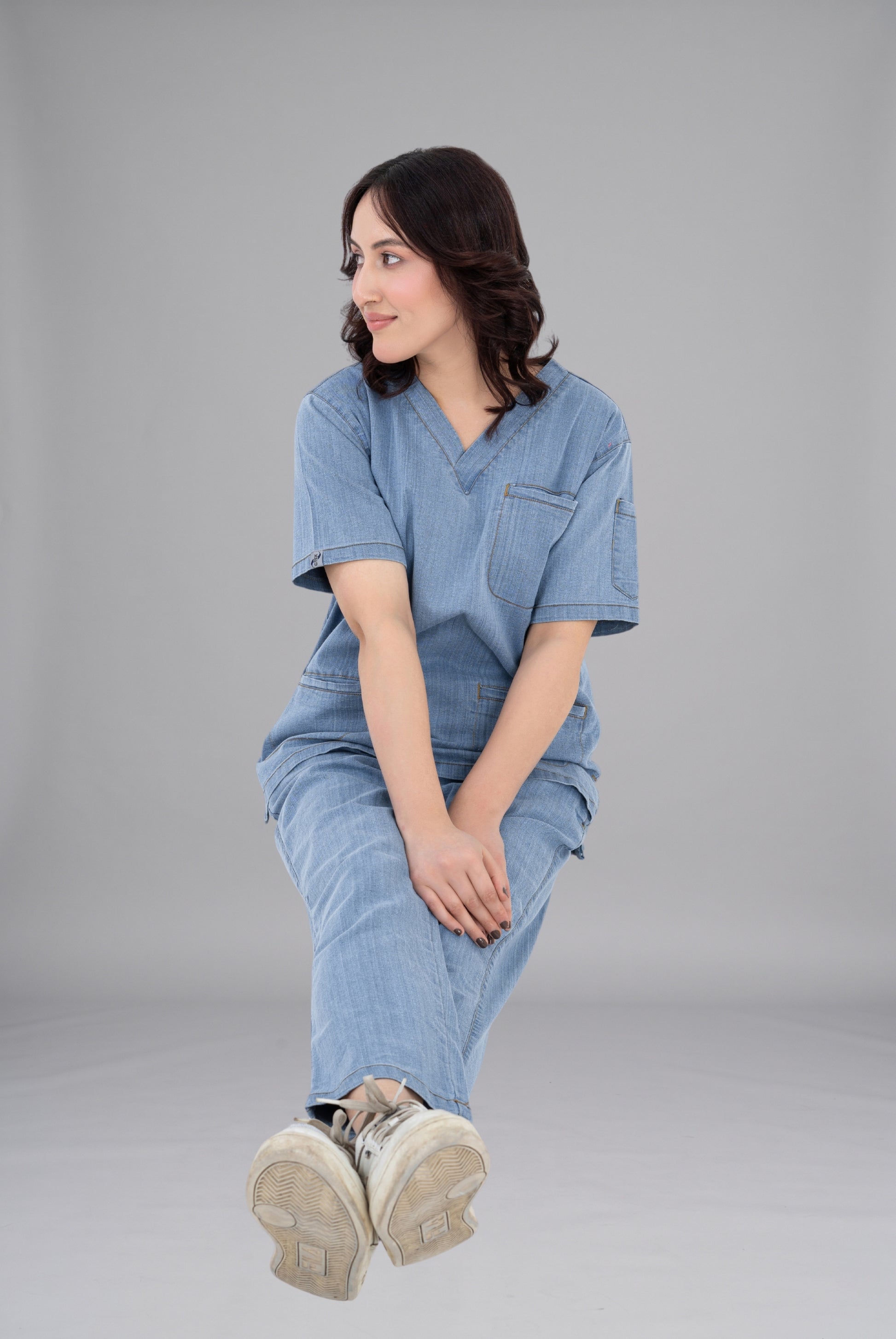 Buy denim light scrub for unisex in Pakistan by Gtex Apparels comfortable workwear for daily use 9