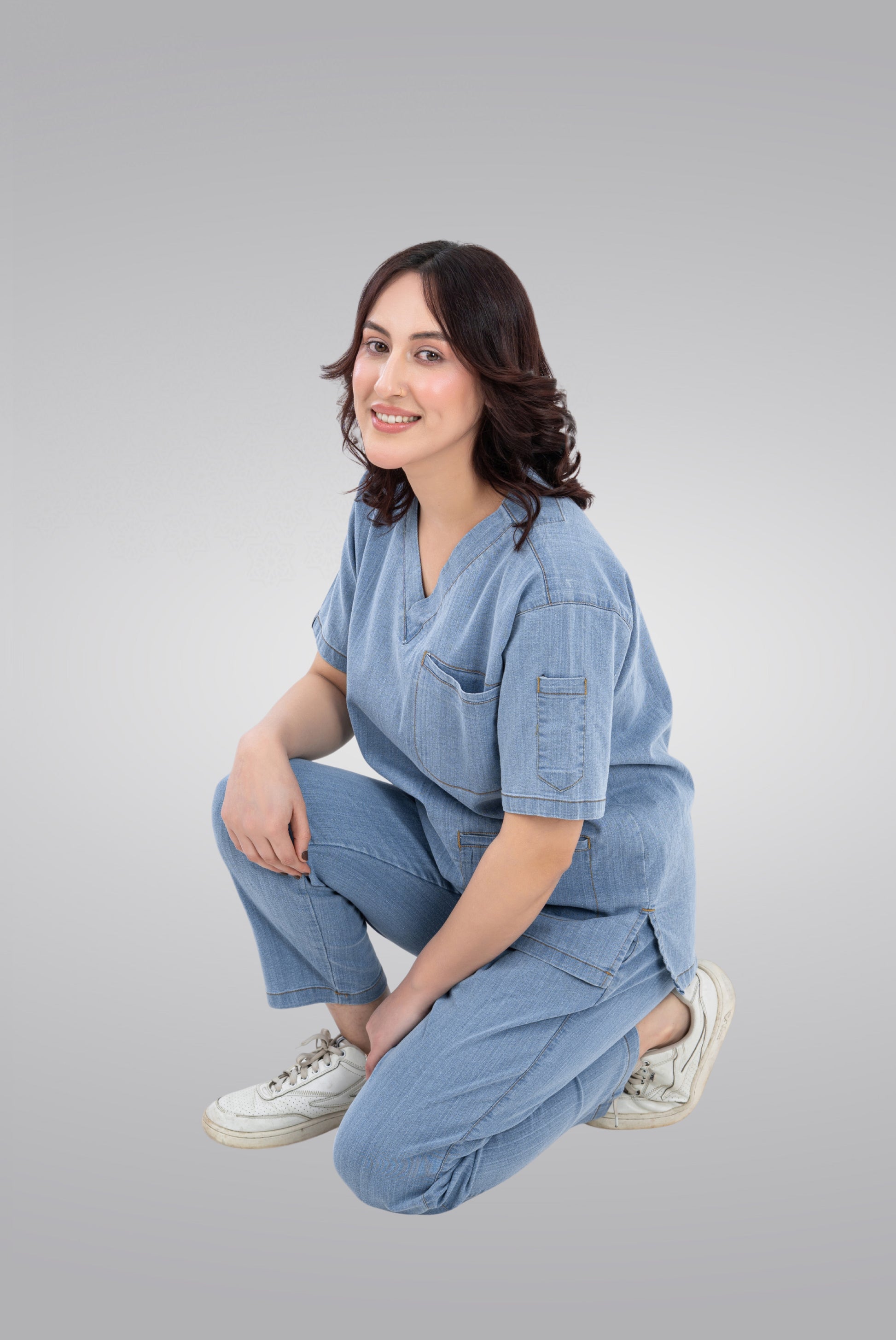 Buy denim light scrub for unisex in Pakistan by Gtex Apparels comfortable workwear for daily use 5