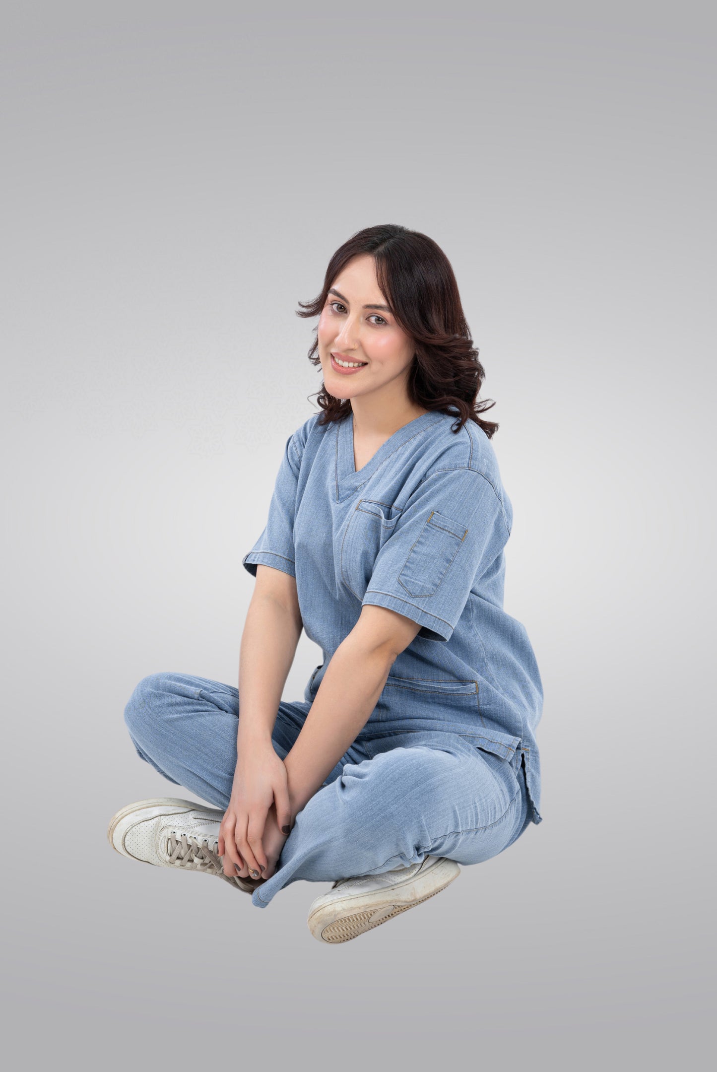 Buy denim light scrub for unisex in Pakistan by Gtex Apparels, comfortable workwear for daily use 6