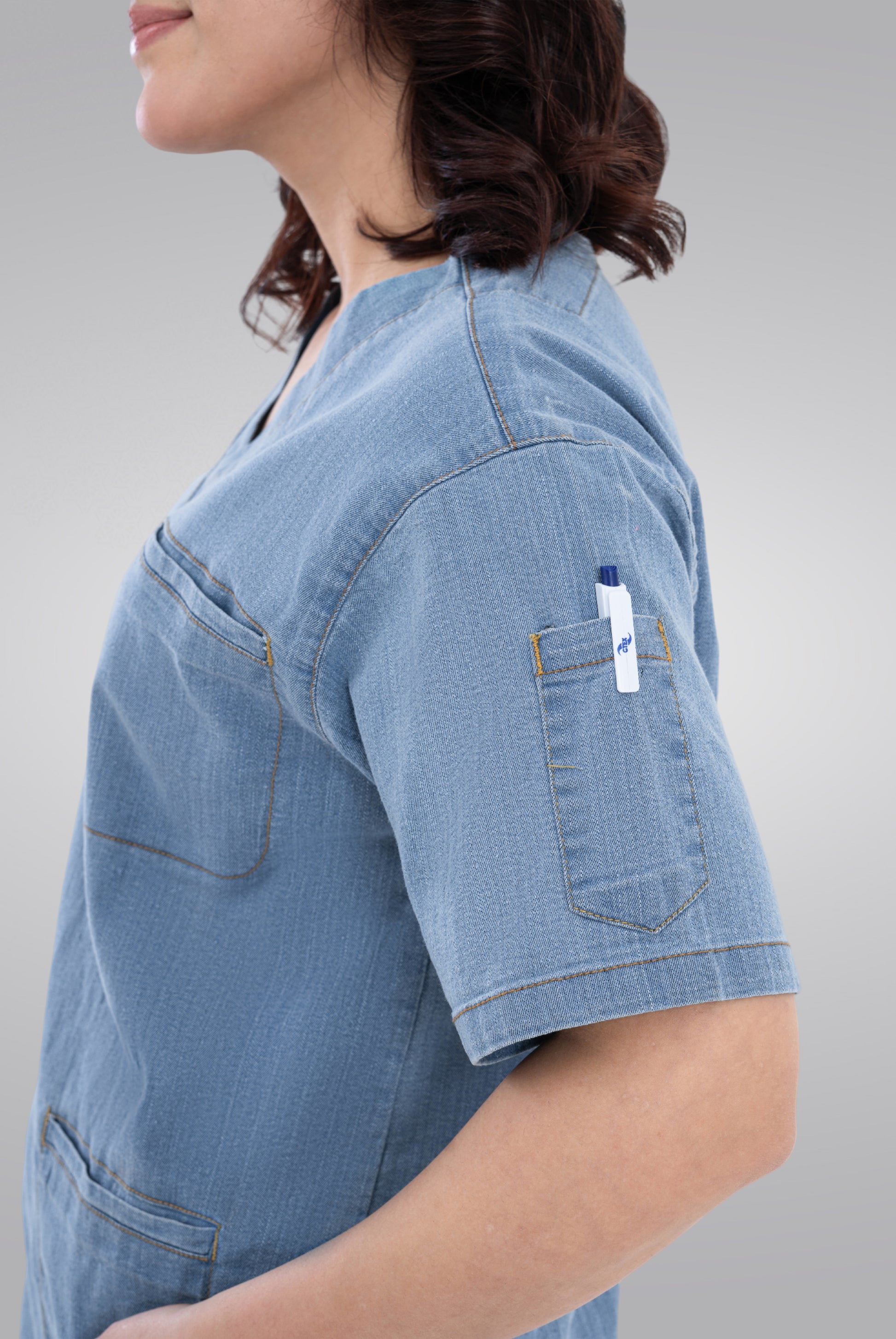 Buy denim light scrub for unisex in Pakistan by Gtex Apparels, comfortable workwear for daily use 8
