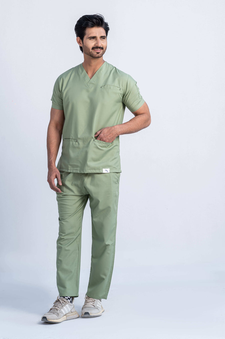 Edge Line™ Mint Green Scrub Suit for Men by GTEX Apparels Pakistan