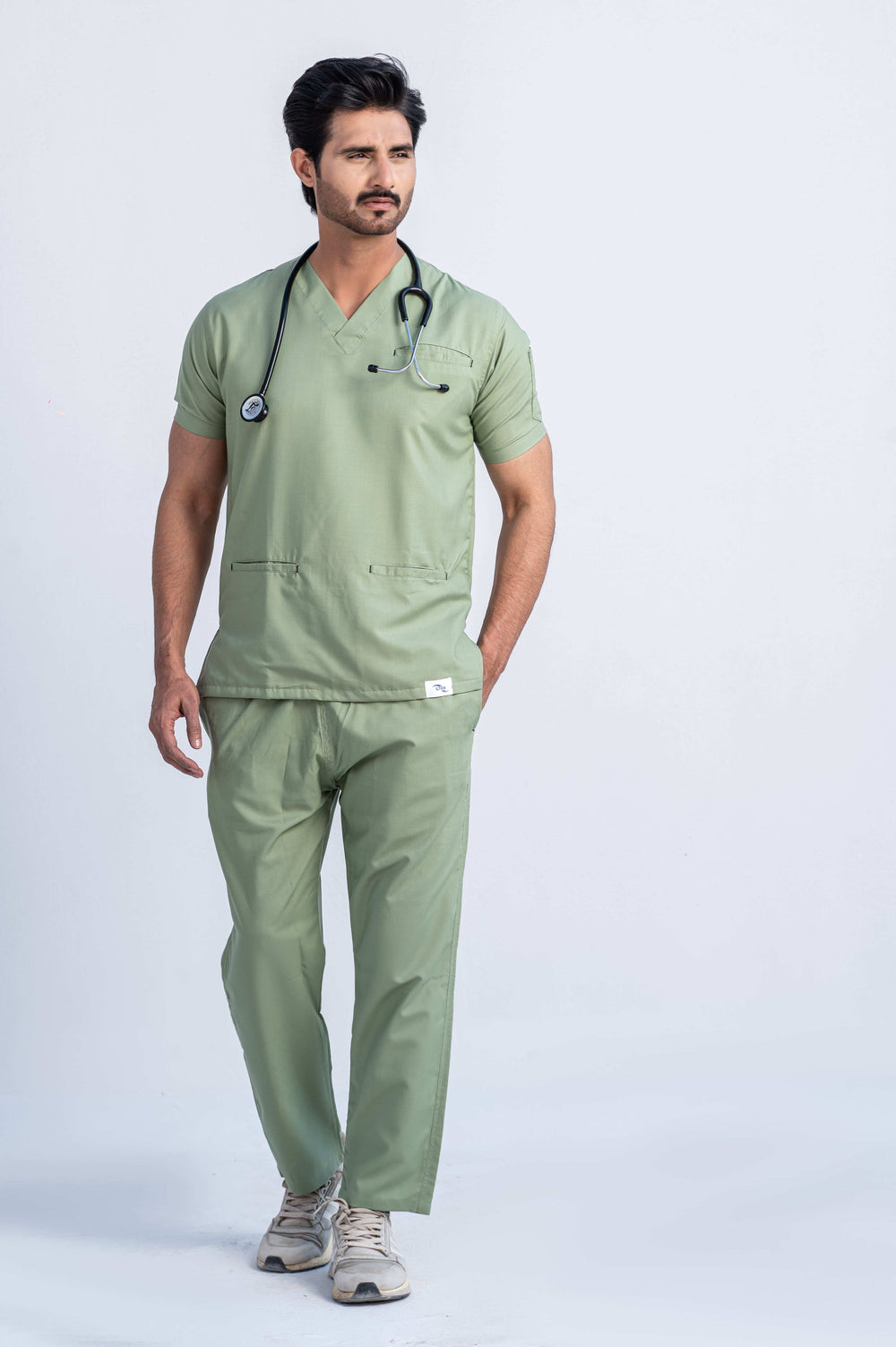Edge Line™ Mint Green Scrub Suit for Men by GTEX Apparels Pakistan