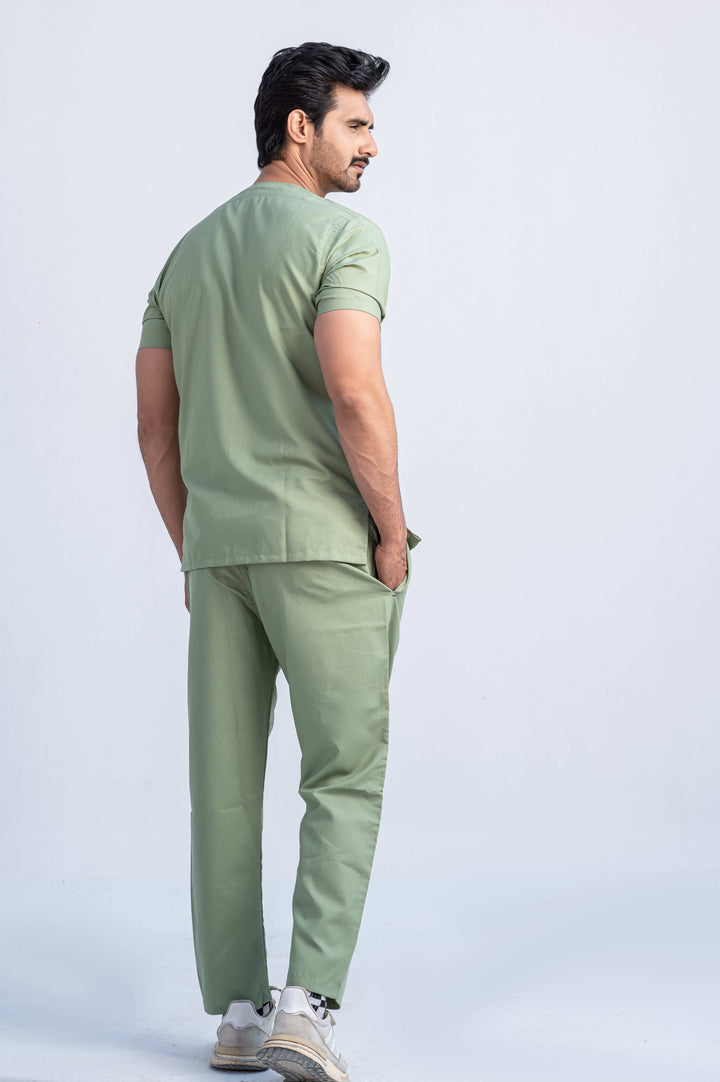 Edge Line™ Mint Green Scrub Suit for Men by GTEX Apparels Pakistan