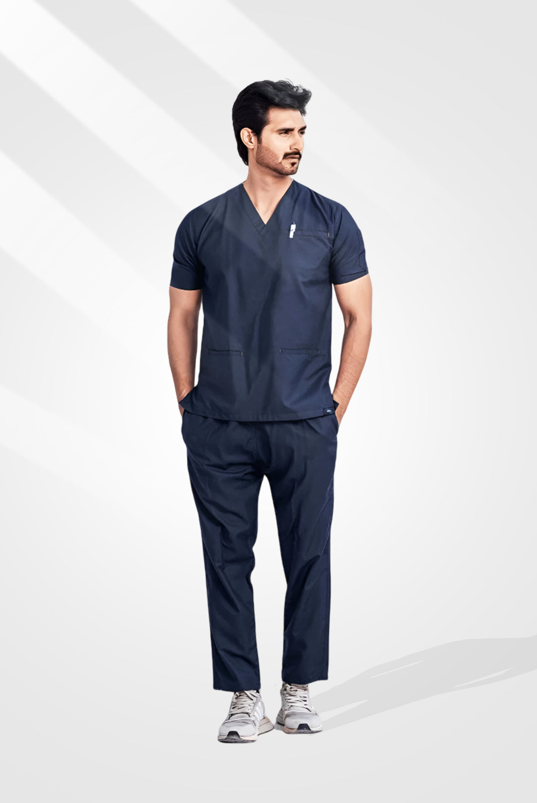 Edge Line™ Aqua Blue Scrub Suit for Men by GTEX Apparels Pakistan