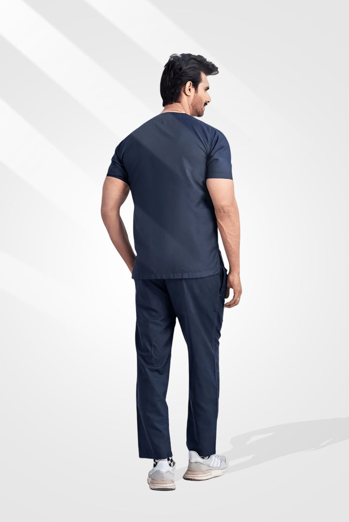 Edge Line™ Aqua Blue Scrub Suit for Men by GTEX Apparels Pakistan