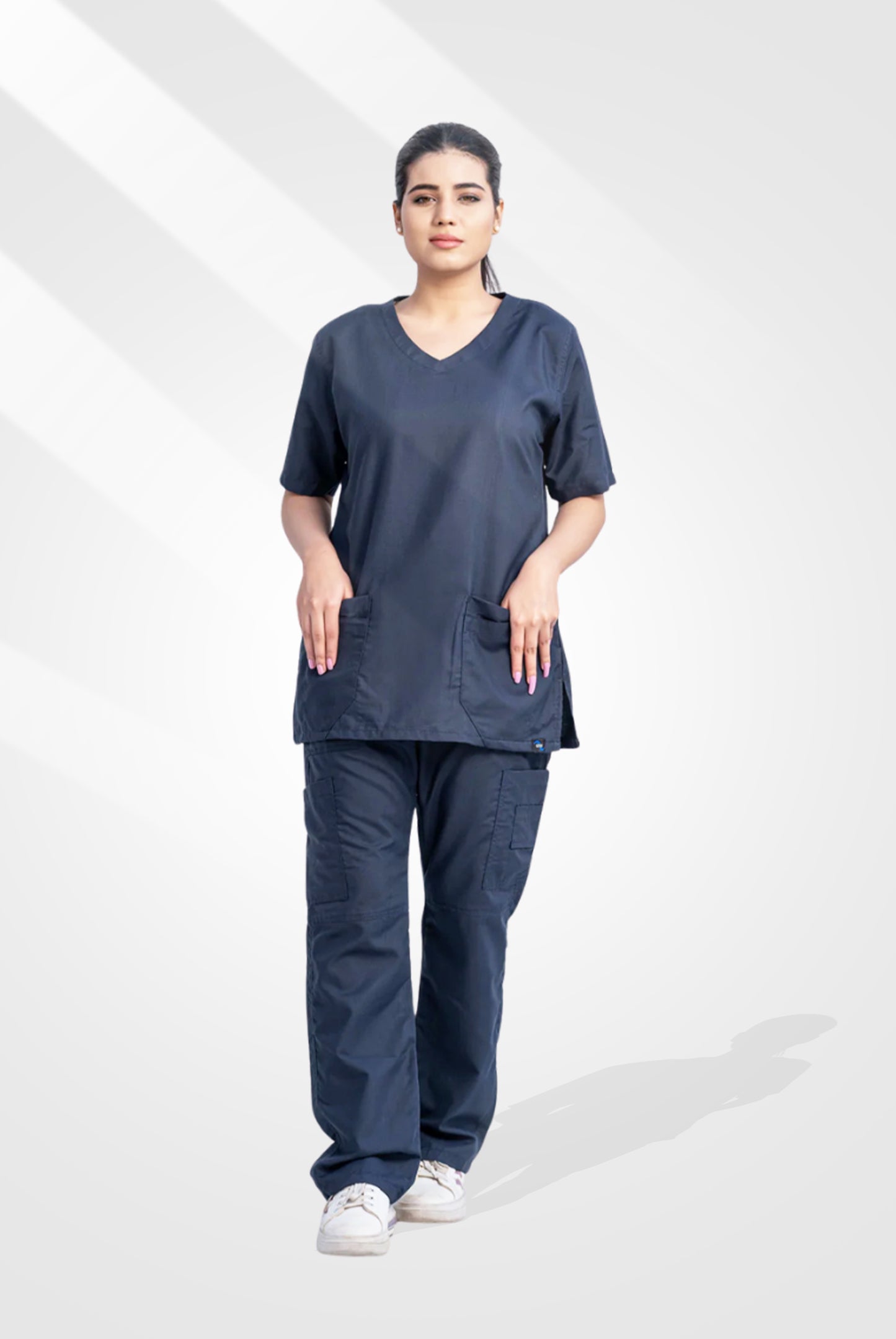 Edge Line™ Aqua Blue Scrub Suit for Women by GTEX Apparels Pakistan 