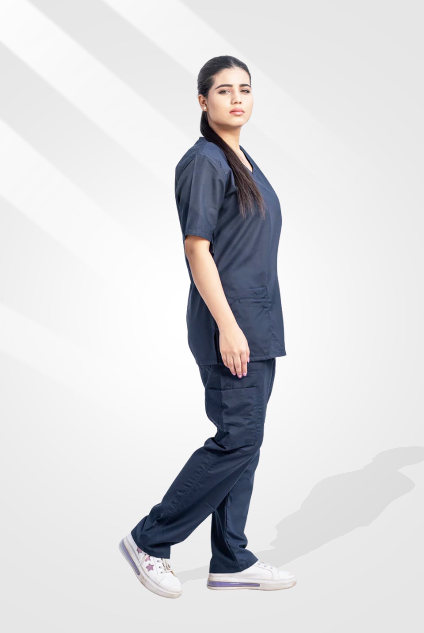 Edge Line™ Aqua Blue Scrub Suit for Women by GTEX Apparels Pakistan 
