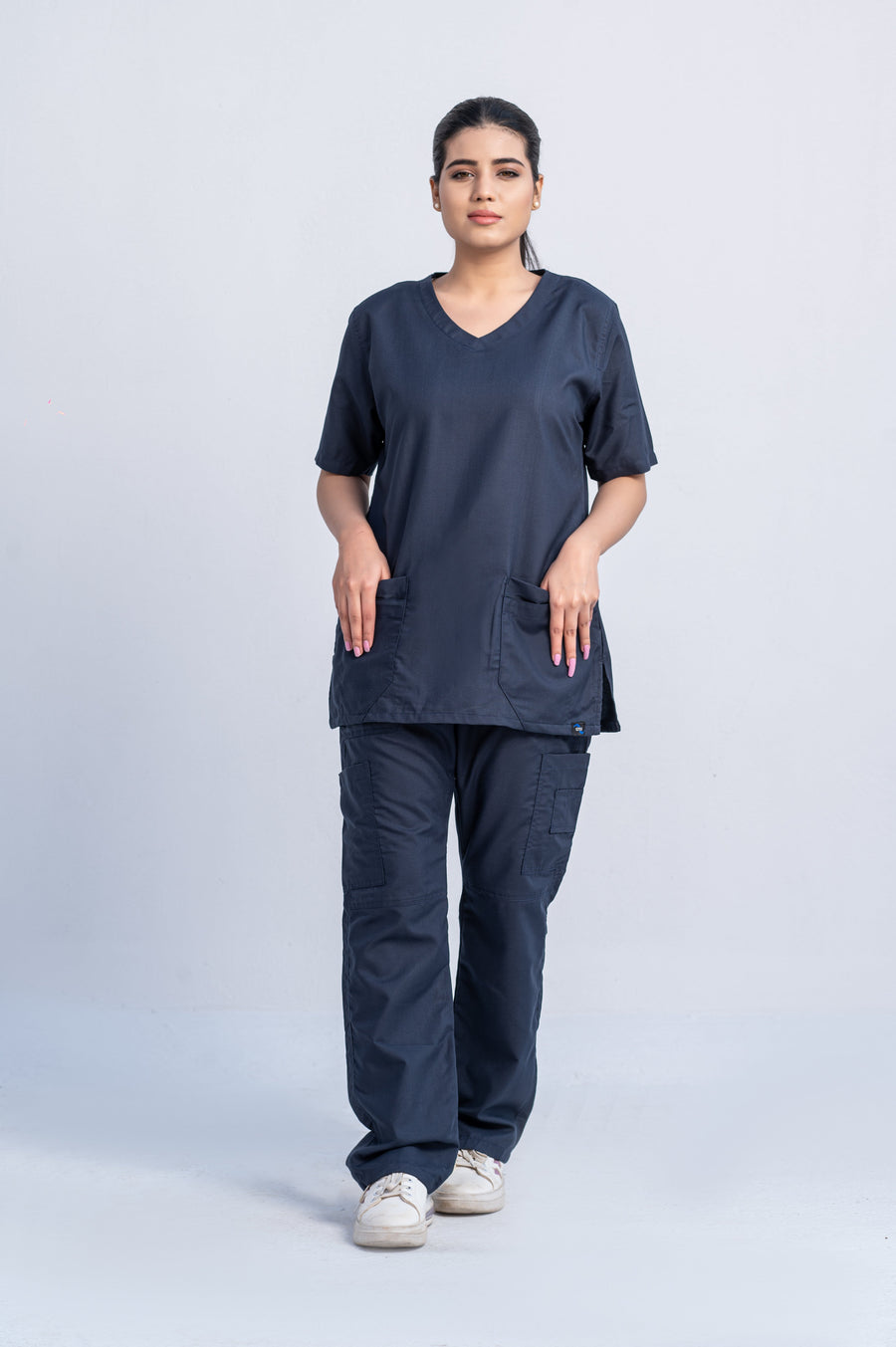 Edge Line™ Aqua Blue Scrub Suit for Women by GTEX Apparels Pakistan