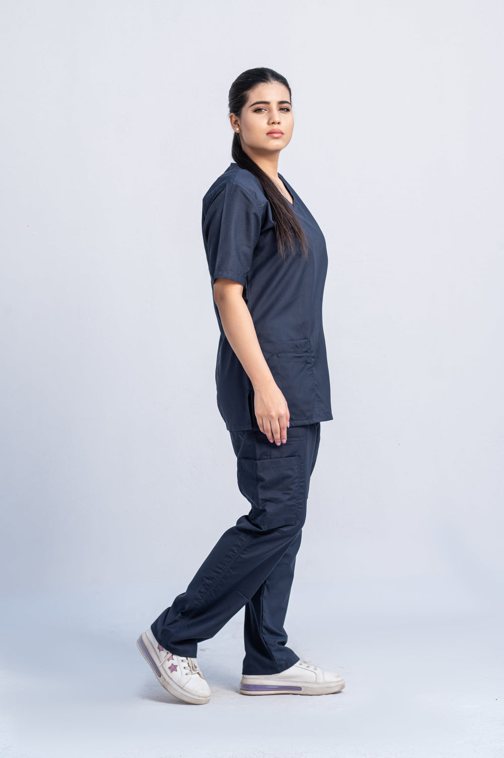 Edge Line™ Aqua Blue Scrub Suit for Women by GTEX Apparels Pakistan