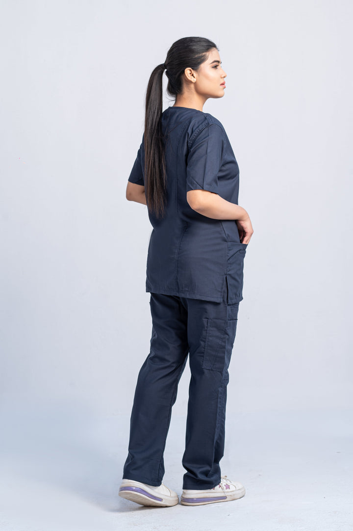 Edge Line™ Aqua Blue Scrub Suit for Women by GTEX Apparels Pakistan