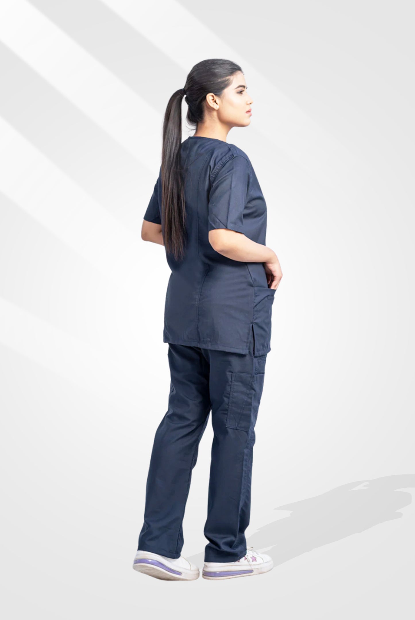 Buy Edge Line™ aqua blue scrubs for women in Pakistan by Gtex Apparels, comfortable workwear for daily use 3