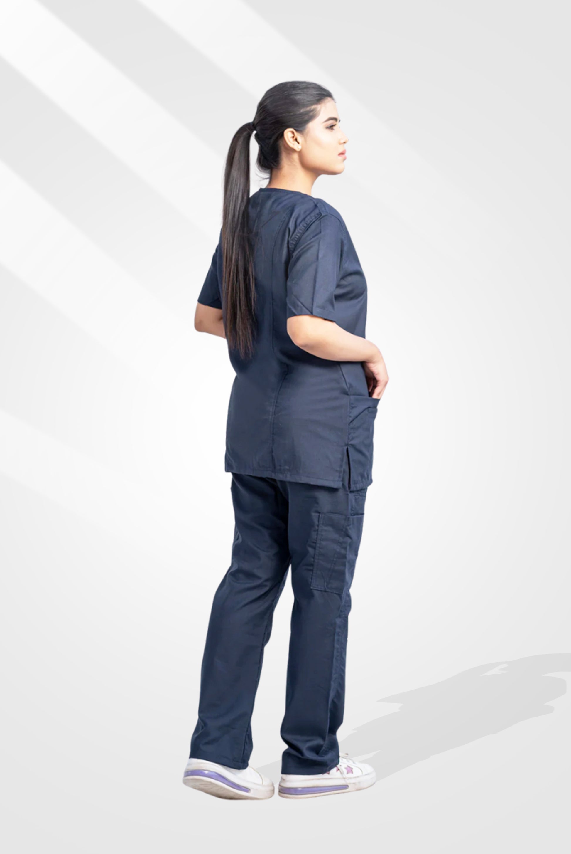 Buy Edge Line™ aqua blue scrubs for women in Pakistan by Gtex Apparels, comfortable workwear for daily use 3