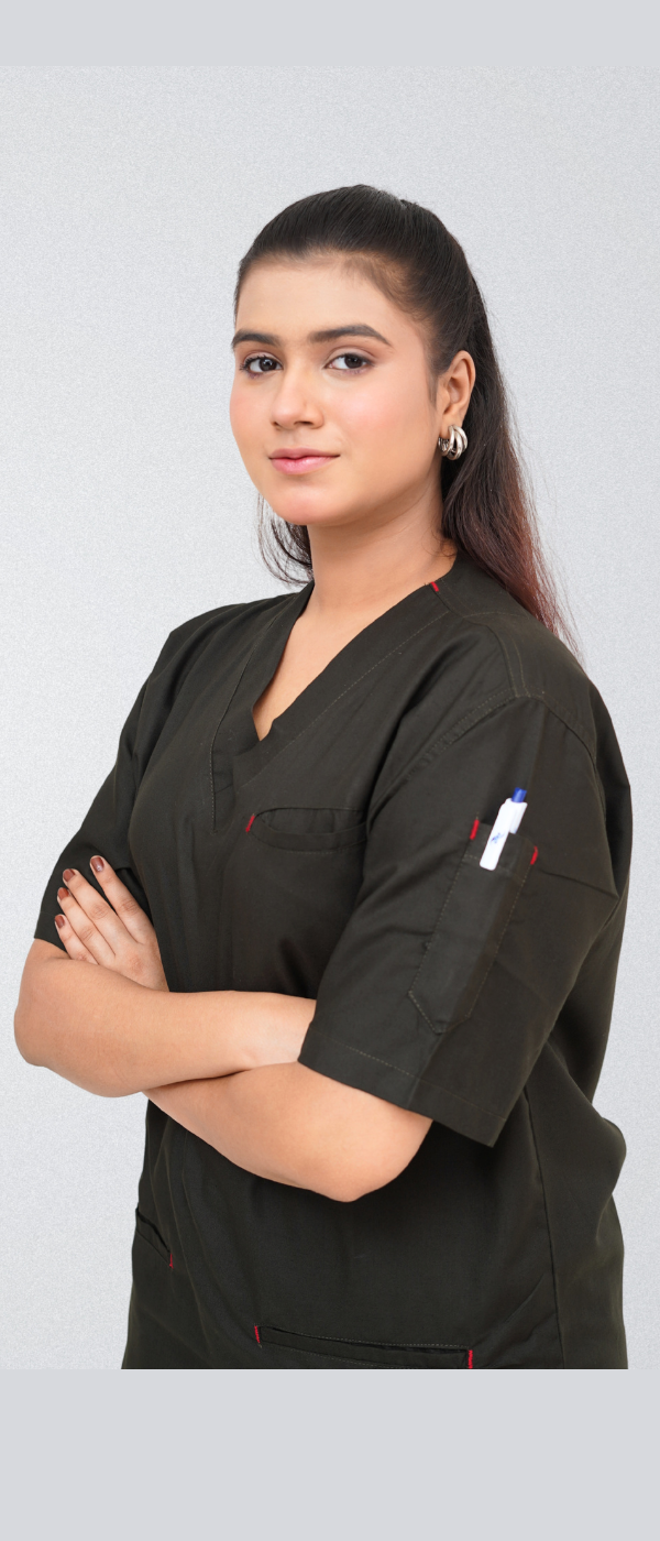 Edge Line™ Black Scrub Suit for Women by GTEX Apparels Pakistan