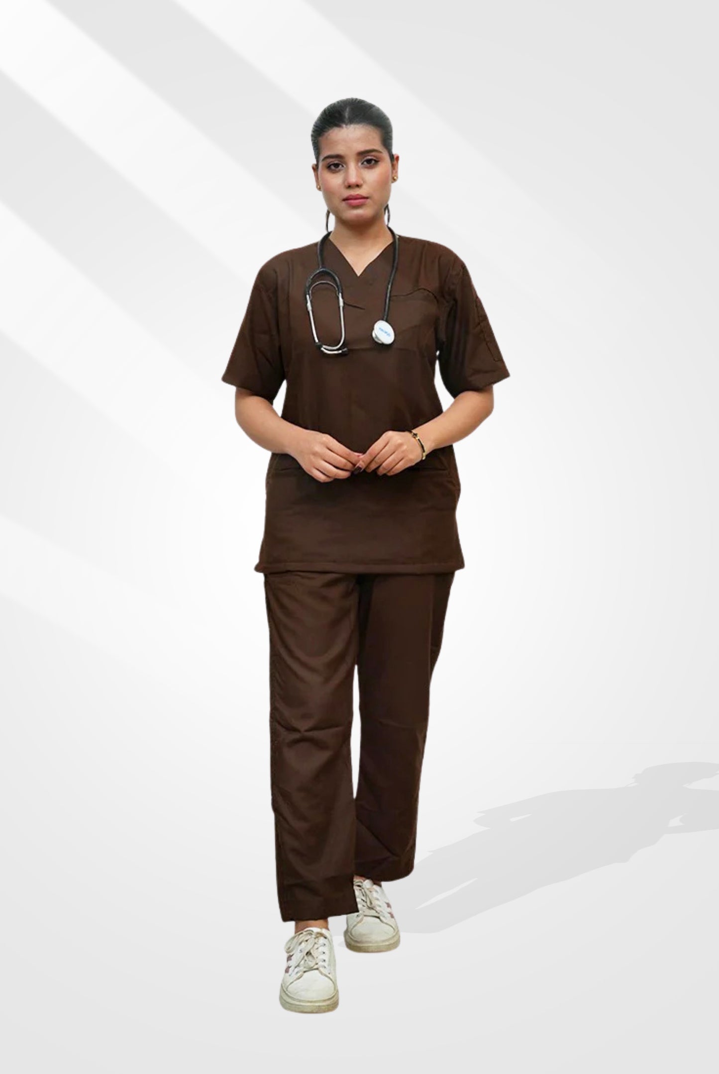Edge Line™ Dark Brown Scrub Suit for Unisex by GTEX Apparels Pakistan
