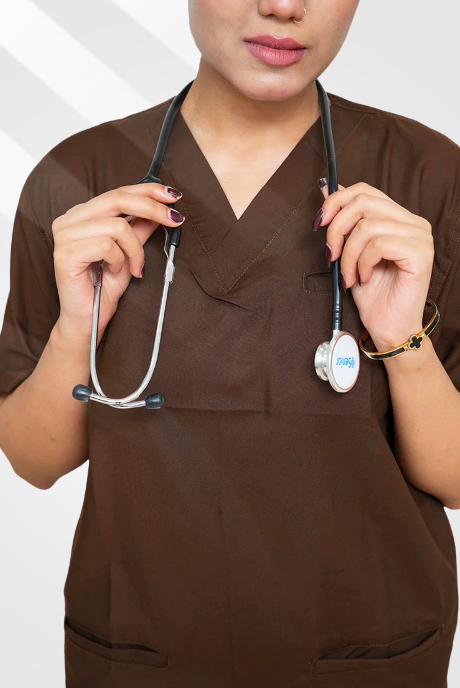 Edge Line™ Dark Brown Scrub Suit for Unisex by GTEX Apparels Pakistan