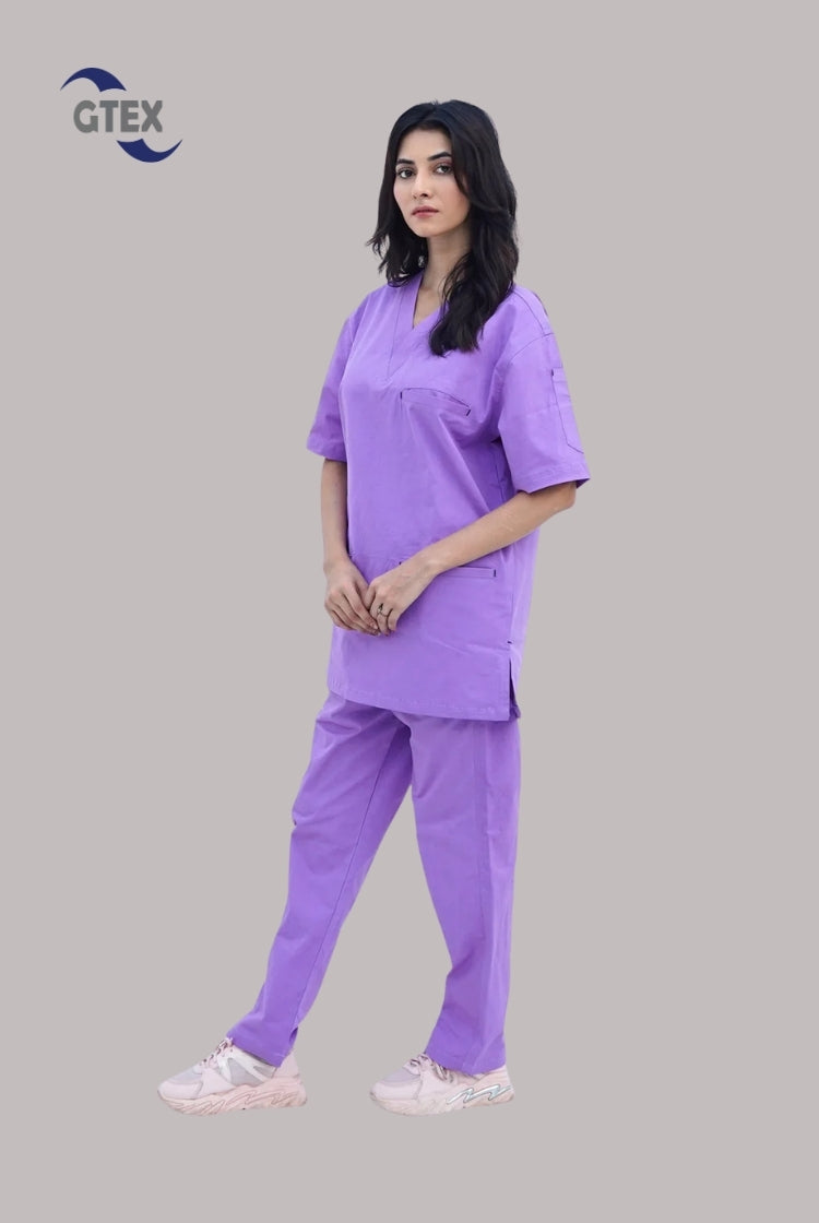 Edge Line™ Lilac Scrub Suit for Unisex by GTEX Apparels Pakistan