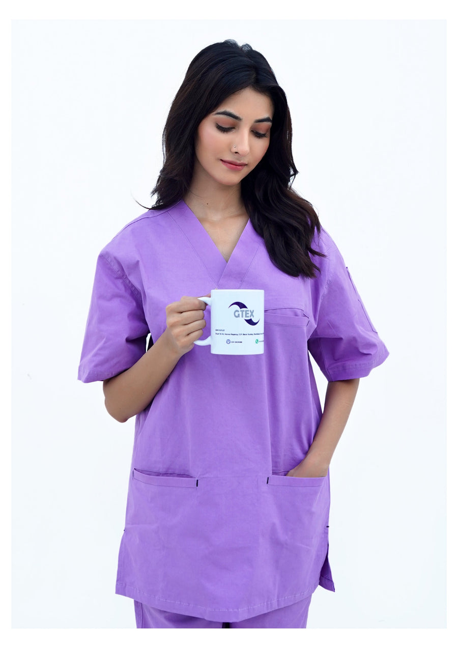 Edge Line™ Lilac Scrub Suit for Unisex by GTEX Apparels Pakistan