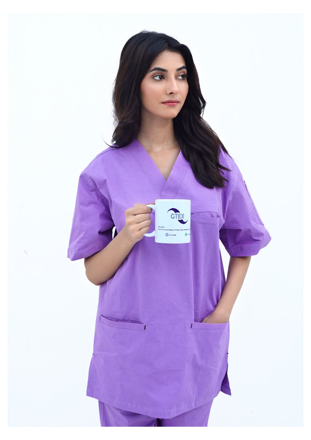 Edge Line™ Lilac Scrub Suit for Unisex by GTEX Apparels Pakistan