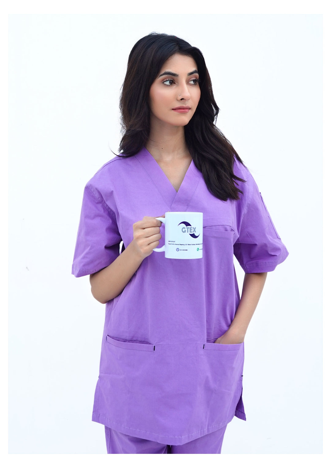 Edge Line™ Lilac Scrub Suit for Unisex by GTEX Apparels Pakistan