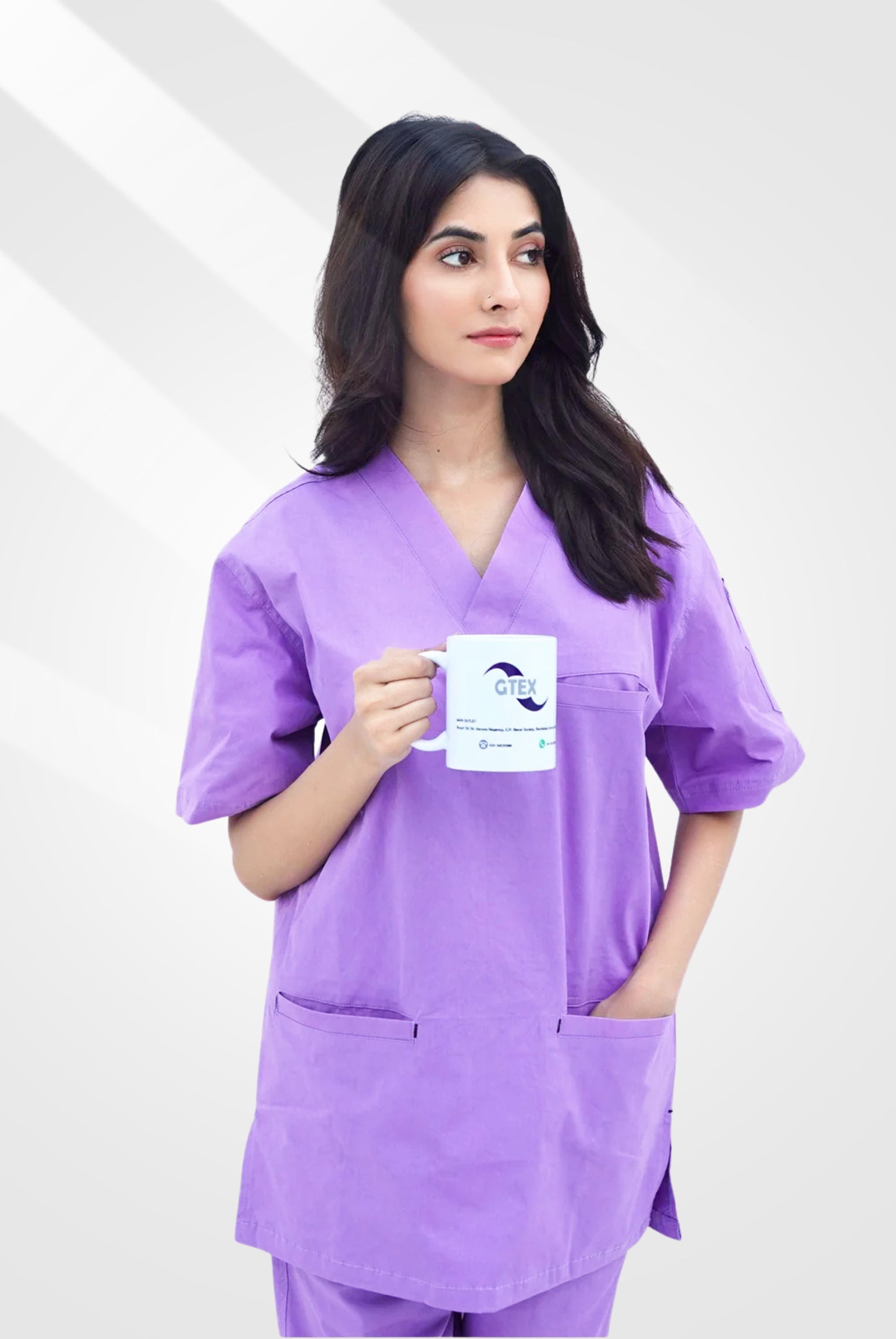 Edge Line™ Lilac Scrub Suit for Unisex by GTEX Apparels Pakistan