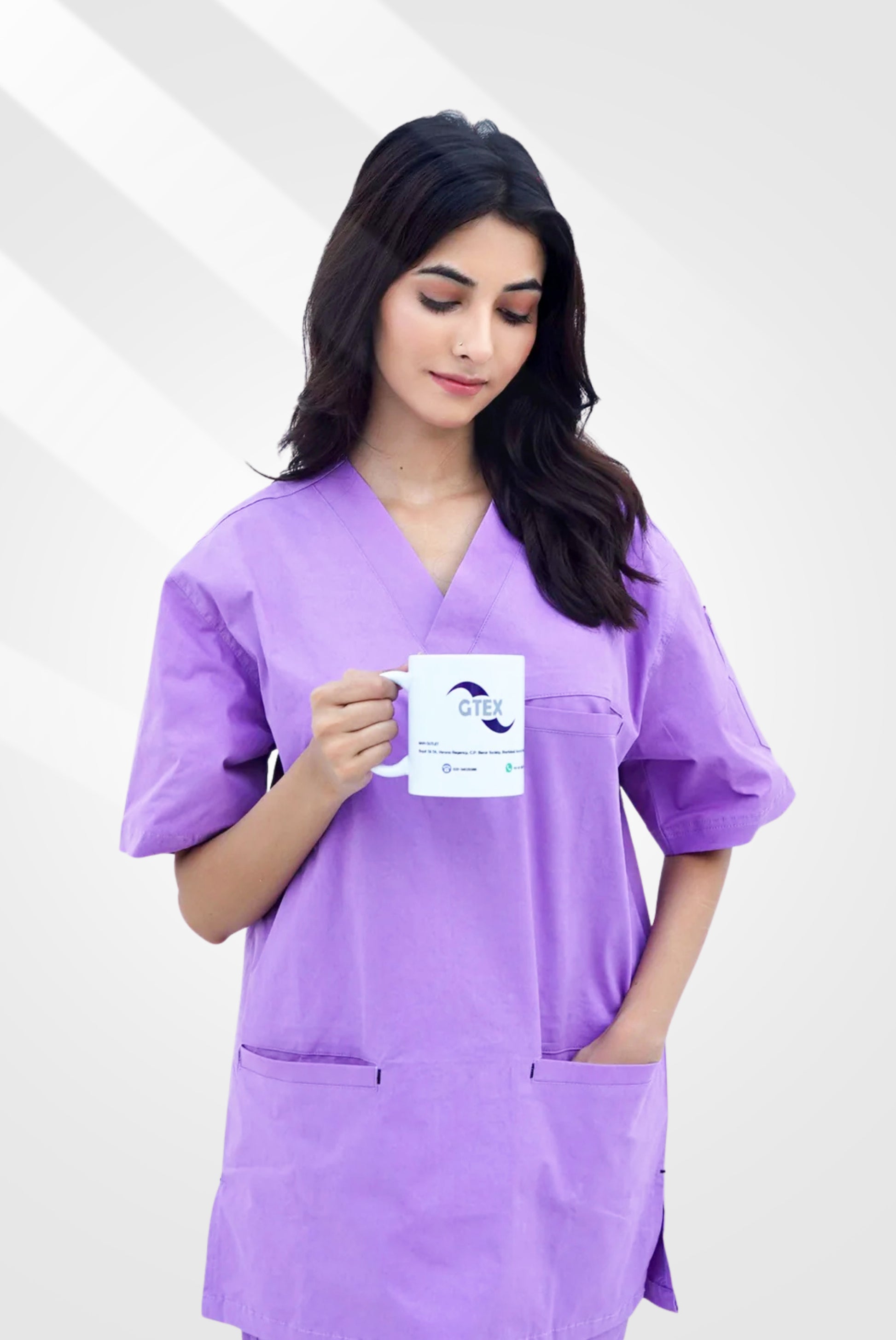 Edge Line™ Lilac Scrub Suit for Unisex by GTEX Apparels Pakistan