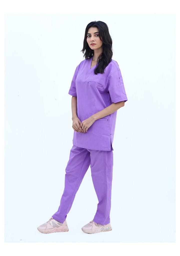 Edge Line™ Lilac Scrub Suit for Unisex by GTEX Apparels Pakistan