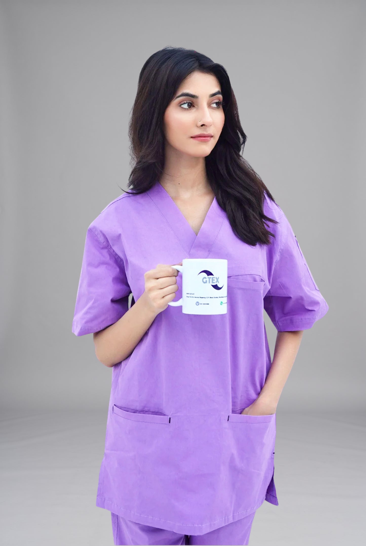 Buy Edge Line Lilac Scrub for Unisex | GTEX Apparels Pakistan 2