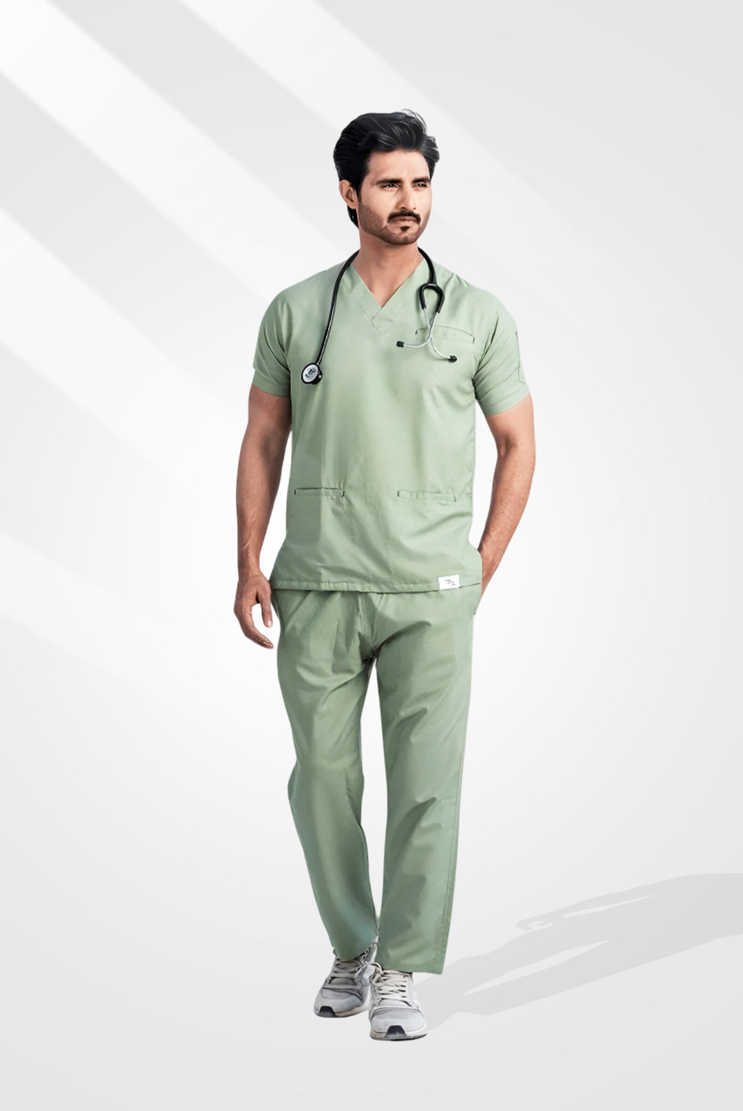 Edge Line™ Mint Green Scrub Suit for Men by GTEX Apparels Pakistan