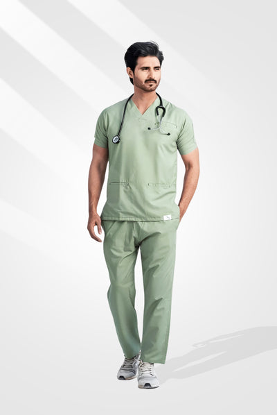 Edge Line™ Mint Green Scrub Suit for Men by GTEX Apparels Pakistan